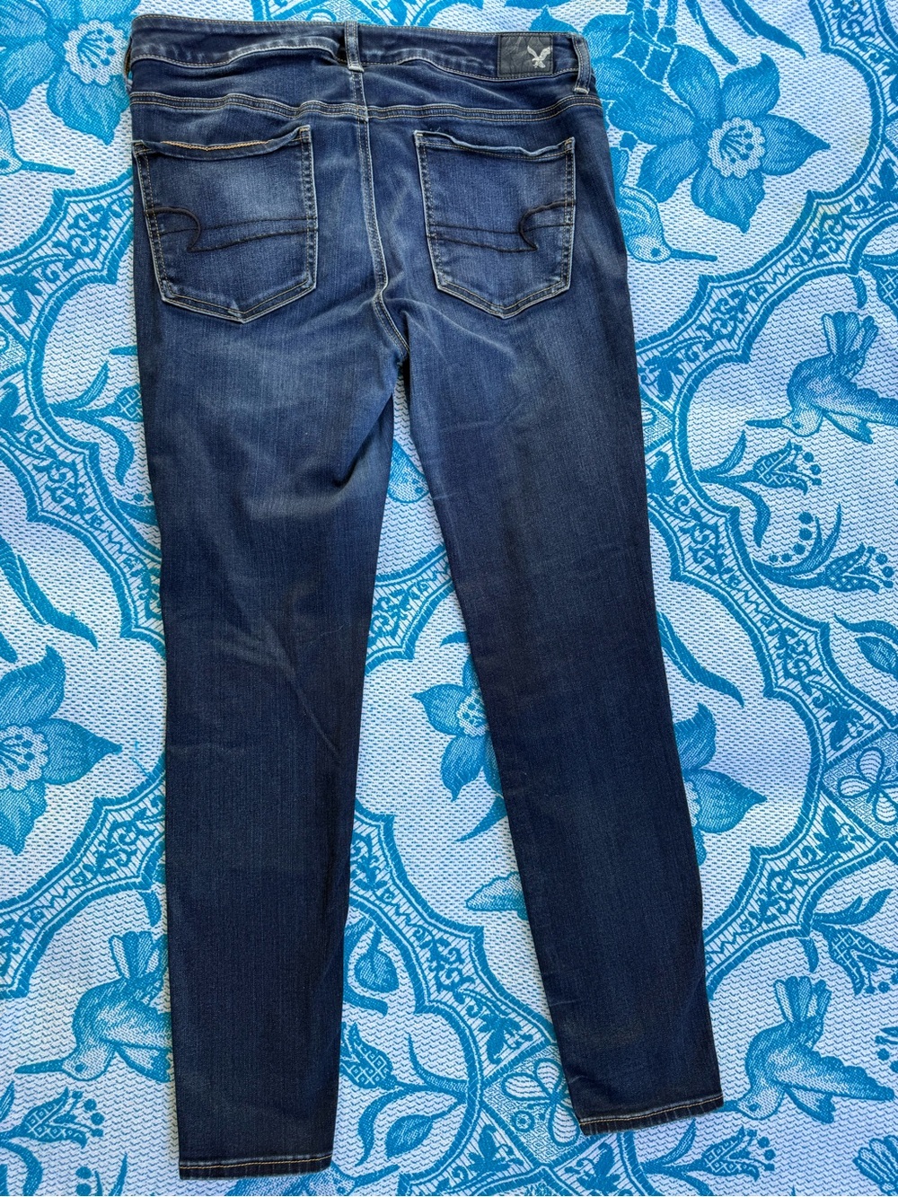 American Eagle Super Stretch Dark Wash Jegging Size 12 Regular Skinny Jeans - Picture 7 of 13
